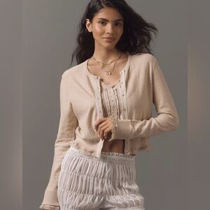 Anthropologie Lace Trim Cardigan